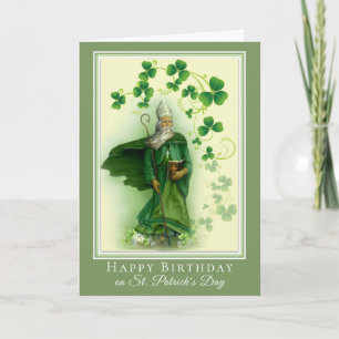 Happy Birthday on St. Patrick's Day Shamrocks Card