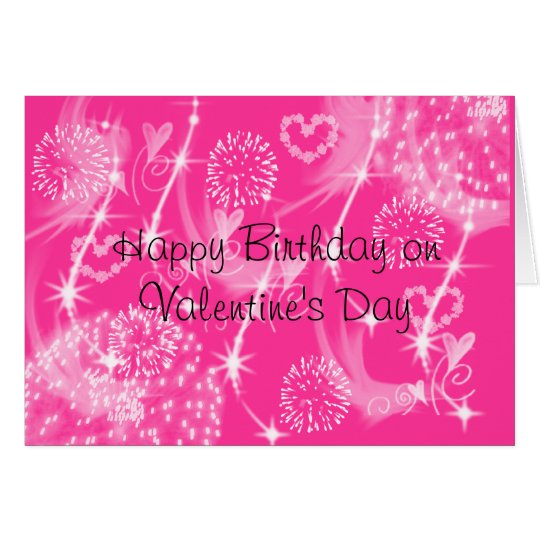 Happy Birthday on Valentine's Day Card