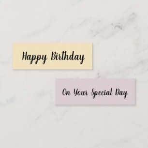 Happy Birthday/On Your Special Day Mini Business Card