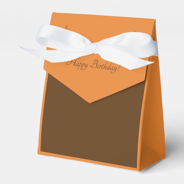 happy birthday orange and brown box (Front Side)