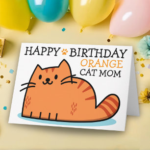 Happy Birthday Orange Cat Mum Card