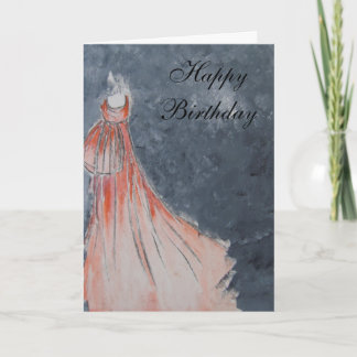 Happy Birthday (orange dress) Card