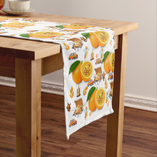 Happy Birthday Oranges Cake Table Runner