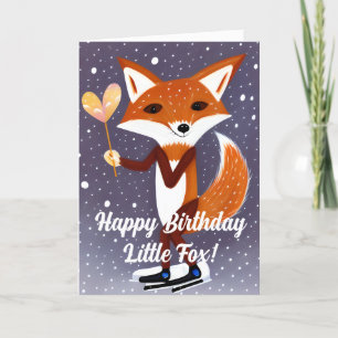 Happy Birthday Our Little Fox Holiday Card