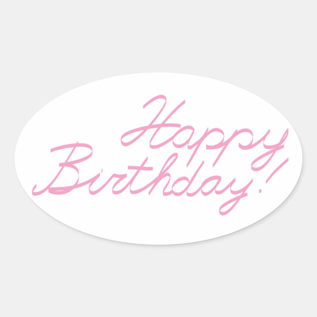 happy birthday oval sticker (Front)
