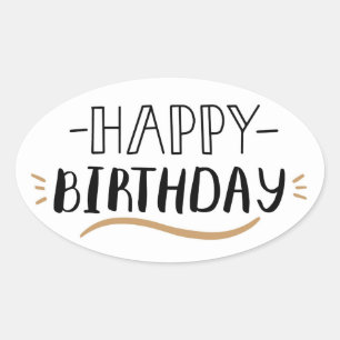 Happy Birthday Oval Sticker