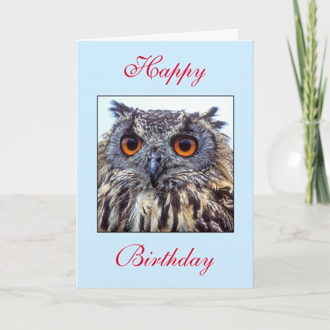 Happy Birthday Owl Card (Front)