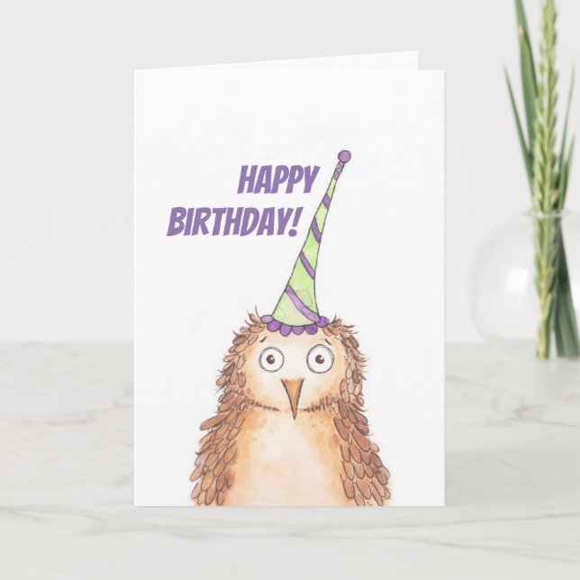 Happy Birthday Owl Card (Front)