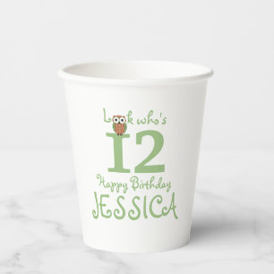 Happy Birthday Owl Paper Cups