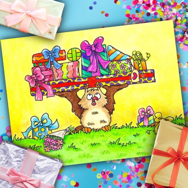 Happy Birthday Owl  Postcard (Creator Uploaded)