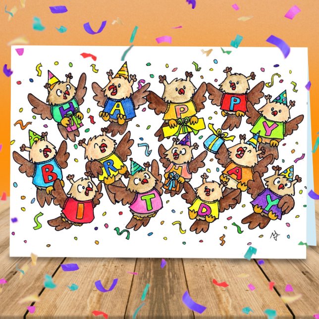Happy Birthday Owls by Nicole Janes Card (Creator Uploaded)