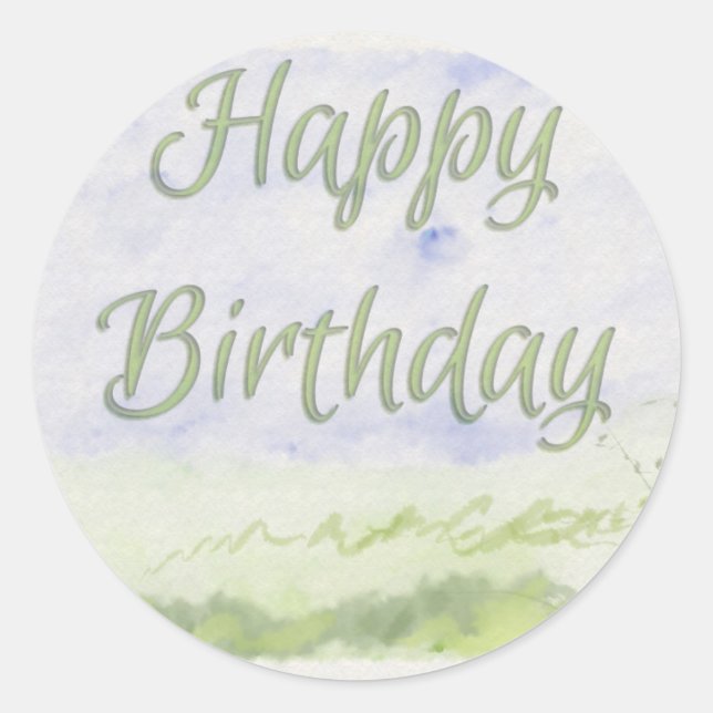 Happy Birthday (Painted) Classic Round Sticker (Front)