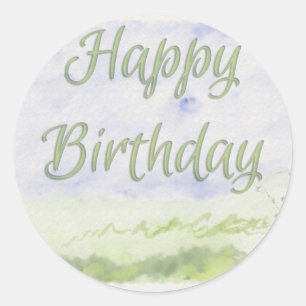 Happy Birthday (Painted) Classic Round Sticker