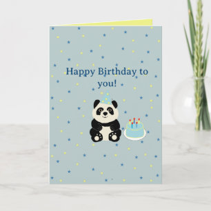 Happy birthday panda bear card