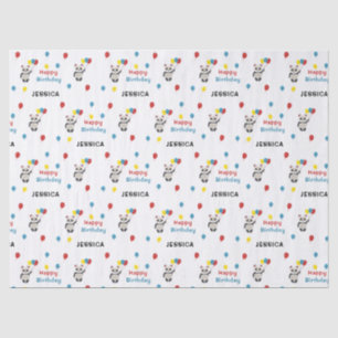 Happy birthday Panda bear white Tissue Paper