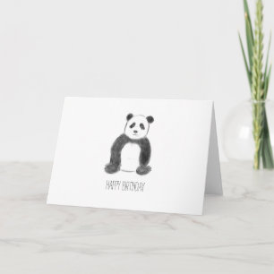 Happy birthday panda holiday card