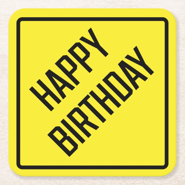 Happy Birthday Paper Coaster (Front)