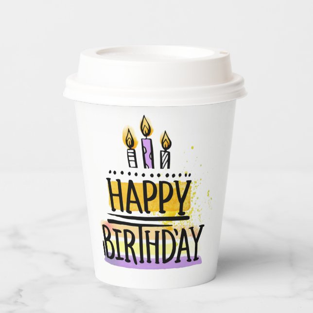 Happy Birthday  Paper Cups (Front)