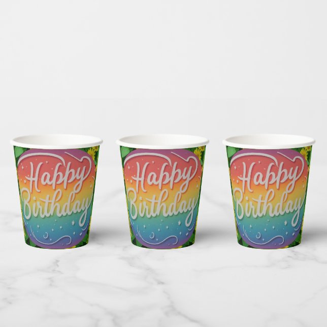 Happy Birthday Paper Cups (Multi)