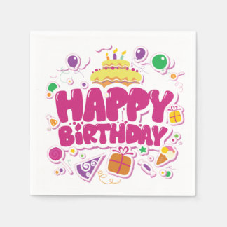 Happy Birthday Paper Napkins