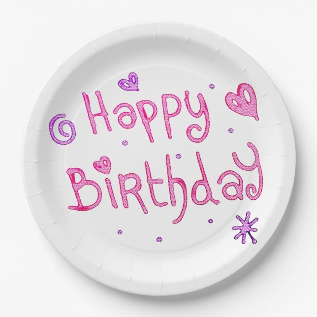 Happy Birthday Paper Plate (Front)