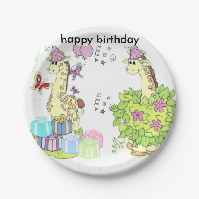 happy birthday paper plate (Front)