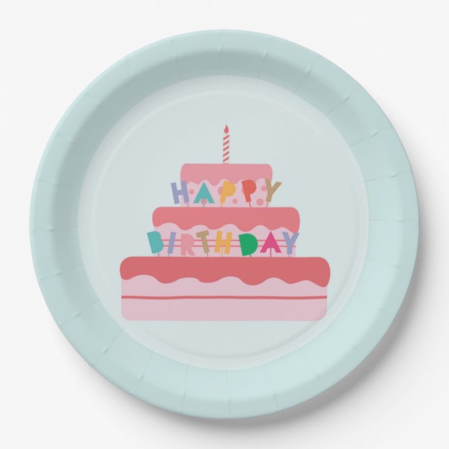 Happy Birthday Paper Plate (Front)