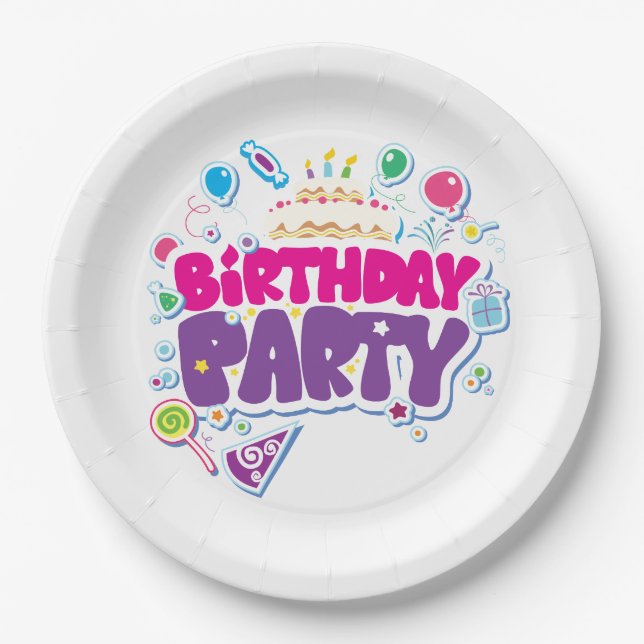 Happy Birthday Paper Plate (Front)