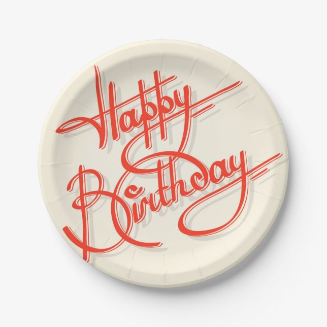Happy Birthday Paper Plate (Front)