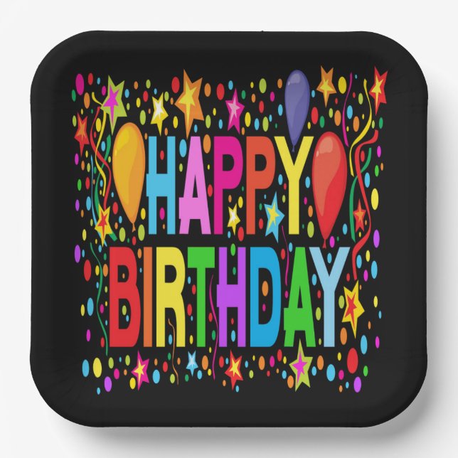 HAPPY BIRTHDAY  PAPER PLATE (Front)