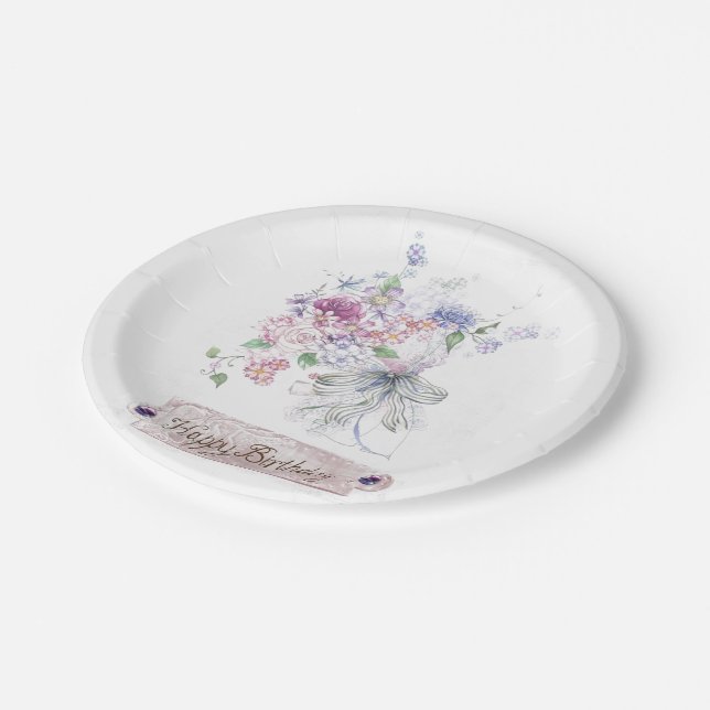 Happy Birthday Paper Plates (Angled)