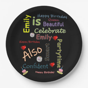 Happy Birthday Paper Plates Emily