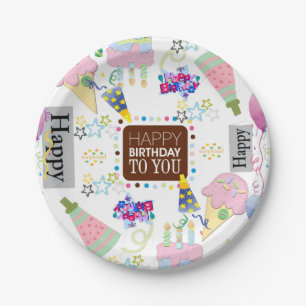 Happy Birthday Paper Plates Friends Family