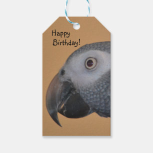 Happy Birthday Parrot Gift Tags