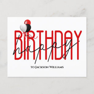 Happy Birthday party balloons invite