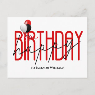 Happy Birthday party balloons invite