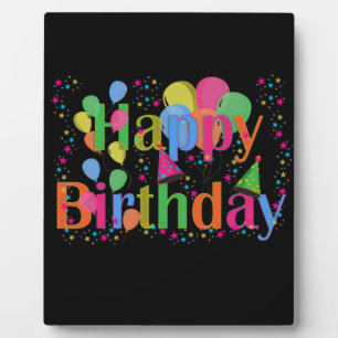 Happy Birthday Party Balloons Plaque