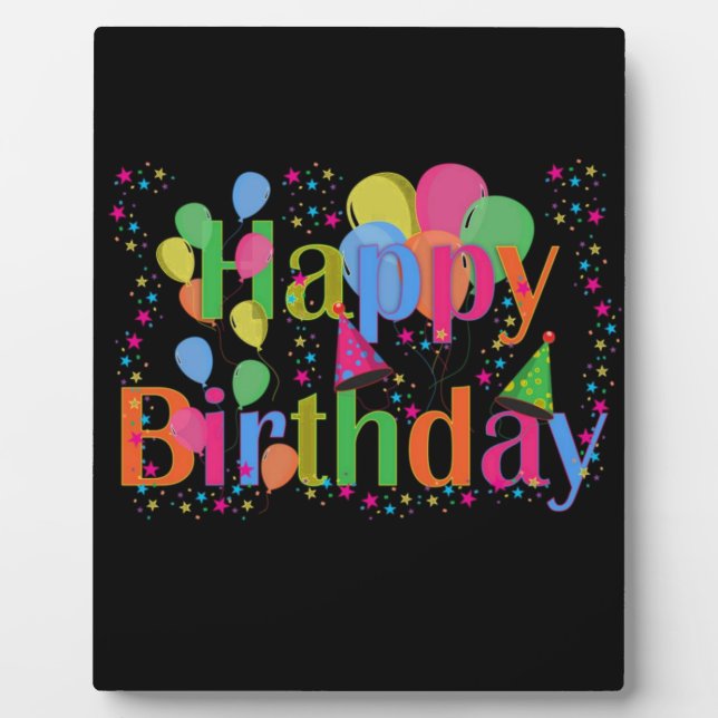 Happy Birthday Party Balloons Plaque (Front)