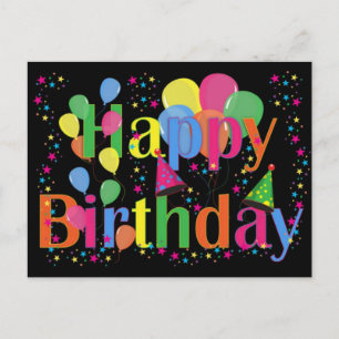 Happy Birthday Party Balloons Postcard