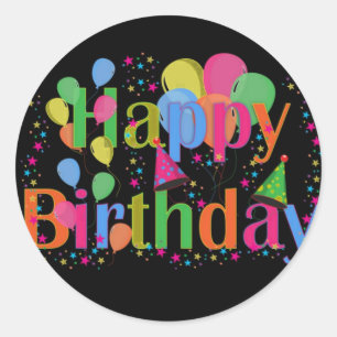 Happy Birthday Party Balloons Square Sticker