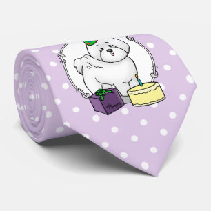 Happy Birthday (Party) Bichon Frise Dog - Cute Tie