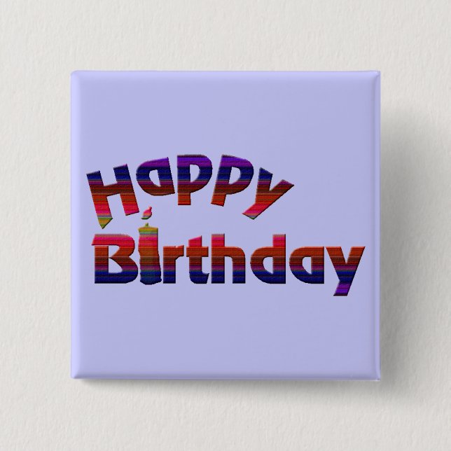 Happy Birthday Party Button (Front)