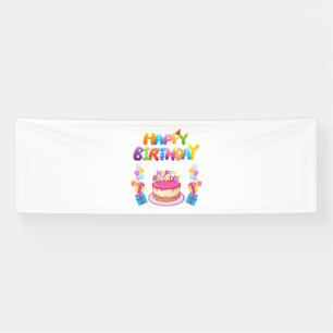 Happy Birthday Party Confetti 2.5x8 Vinyl Banner