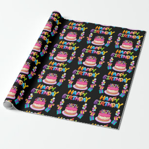 Happy Birthday Party Confetti Wrapping Paper