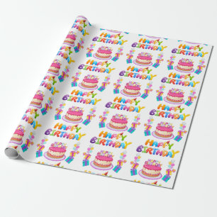 Happy Birthday Party Confetti Wrapping Paper