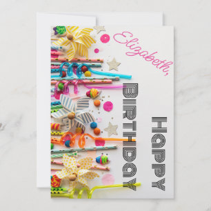 Happy Birthday Party Favours Candy Monogram Name Holiday Card