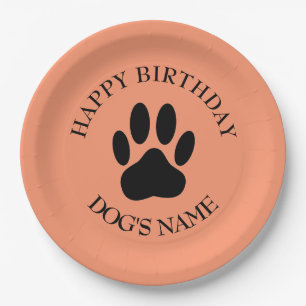 Happy Birthday Party For Dogs Paper Plate