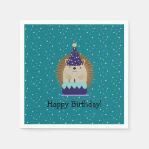Happy Birthday Party Hedgehog Napkin
