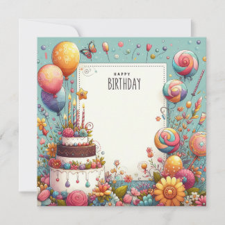 Happy birthday party invitation and wishes card