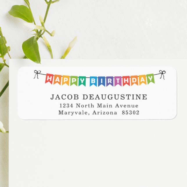 Happy Birthday Party Invitations Return Address Return Address Label (Creator Uploaded)